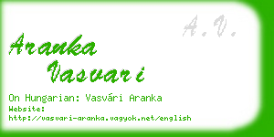 aranka vasvari business card